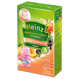 Пудинг Heinz  молочный 200 гр Фруктовое ассорти в сливках (с 6 мес)