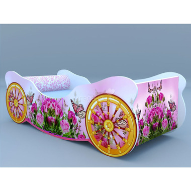 Кроватка-карета Кроватка5 Розы с бабочкой 0