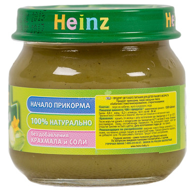 Пюре Heinz овощное 80 гр Кабачки (с 4 мес) 1