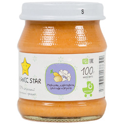 Пюре Organic Star овощное 100 гр Морковь картофель цветная капуста (с 6 мес)