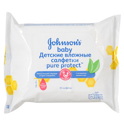 Салфетки влажные Johnson&#039;s baby Pure Protect (с 12 мес) 25 шт
