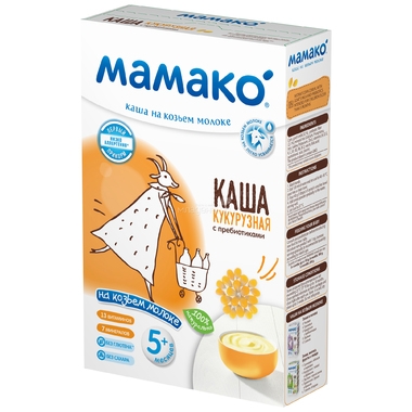 Каша Mamako на козьем молоке 200 гр Кукурузная с пребиотиками (с 5 мес) 0