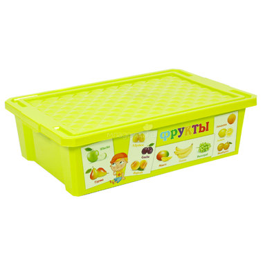 Ящик для хранения игрушек Little Angel X-Box Обучайка, овощи+фрукты 30л 0