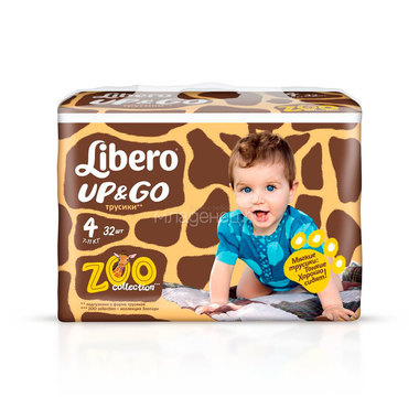 Трусики Libero Up&Go Zoo Collection Size 4 (7-11кг) 32 шт 0