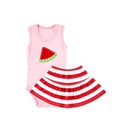 Комплект Hudson Baby Боди-майка и юбка Арбуз, 2 пр., для девочки, цвет розовый 