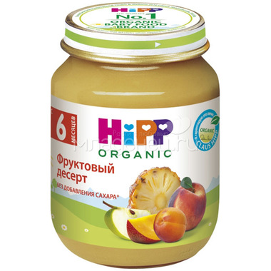 Пюре Hipp фруктовое 125 гр Фруктовый десерт (с 6 мес) 0