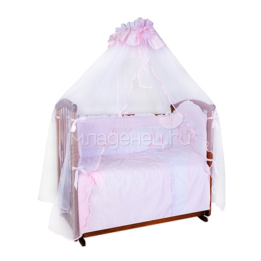 Комплект в кроватку Ангелочки Бабочки из 7 предметов Розовый 0