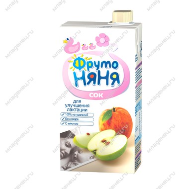 Сок для кормящих мам Фрутоняня яблоко - персик (500 мл) 0