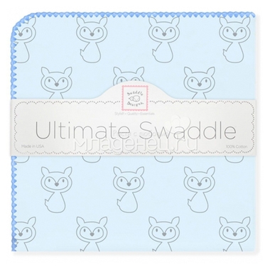 Пеленка фланелевая SwaddleDesigns Ultimate Gray Fox Blue 0