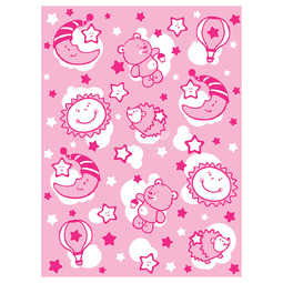 Одеяло Споки Ноки байковое 100% хлопок жаккард 85х115 Звездная ночь (голубой, розовый, бежевый)