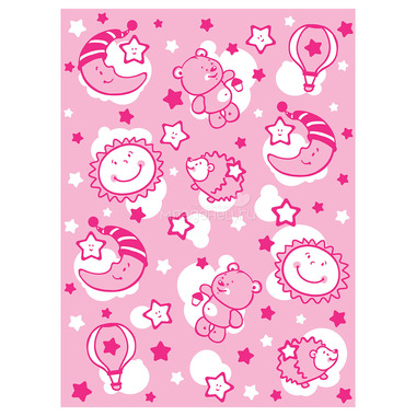 Одеяло Споки Ноки байковое 100% хлопок жаккард 85х115 Звездная ночь (голубой, розовый, бежевый) 11