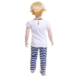 Комплект Дисней Минни футболка с коротким рукавом, штанишки в полоску, для девочки, белый 