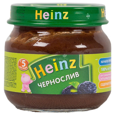 Пюре Heinz фруктовое 80 гр Чернослив с пребиотиками (с 5 мес) 0