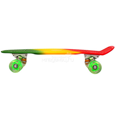 Скейтборд RT Classic 22" 56x15 YQHJ-11 пластик со светящимися колесами Зеленый/Оранжевый/Красный 2
