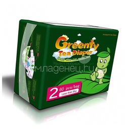 Подгузники Greenty Econom до 6 кг (60 шт) Размер 2
