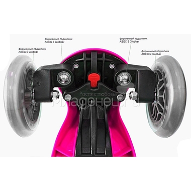 Самокат Globber Primo Plus Titanium с 3 светящимися колесами Neon Pink 6