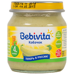 Пюре Bebivita овощное 100 гр Кабачок (с 4 мес)
