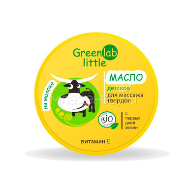 Масло твердое Greenlab Little для массажа 70 мл на молоке с ромашкой и витамином E 0