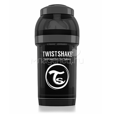 Бутылочка Twistshake 180 мл Антиколиковая (с 0 мес) черная 0