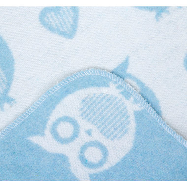 Одеяло Споки Ноки хлопковое подарочная упаковка Совы и сердечки Голубой 2