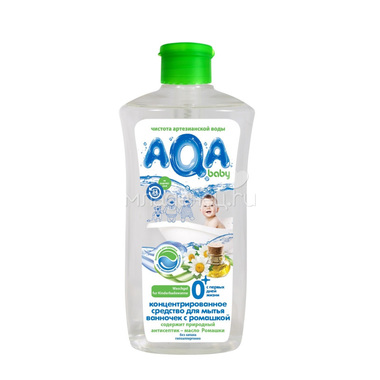 Концентрированное средство для мытья ванночек AQA baby с ромашкой 500 мл 0