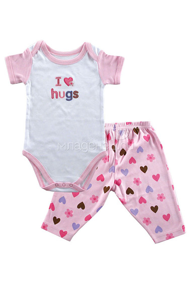 Комплект Hudson Baby Боди короткий рукав и штанишки Пирожное, 2 пр.. для девочки, цвет розовый  0