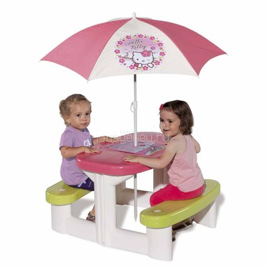 Столик для пикника Smoby с зонтиком Hello Kitty 310256 0