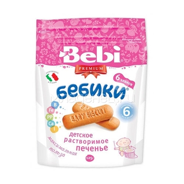 Печенье Bebi Premium  Бебики с 6 мес 125 гр 6 злаков 0