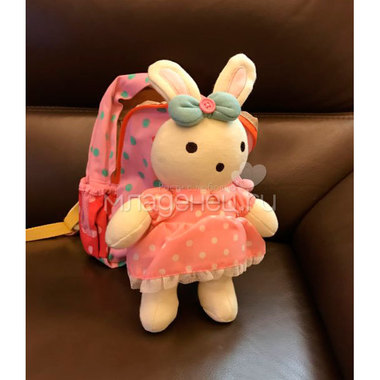 Рюкзак детский Winghouse с игрушкой и поводком 19х22х9см Заинька Светло-Розовый 1