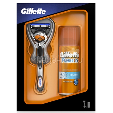 Подарочный набор Gillette Fusion ProGlide Flexball Бритва с 1 сменной кассетой + гель для бритья увлажняющий 75 мл 0