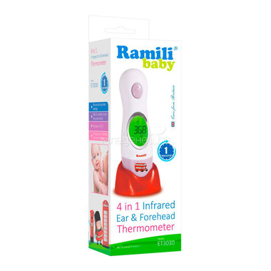 Термометр Ramili 4в1 инфракрасный ушной и лобный  ET3030 0