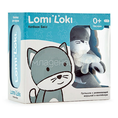 Пустышка Lomi Loki с развивающей игрушкой Котенок Басс 3