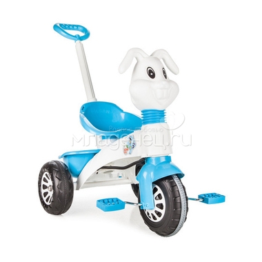 Велосипед трехколесный Pilsan "Bunny" с родительской ручкой Бело-синий 0