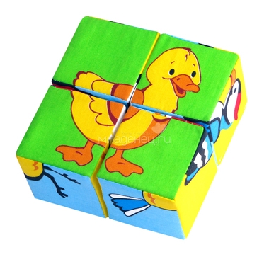 Набор Мякиши из 4 кубиков Собери картинку Птицы 4