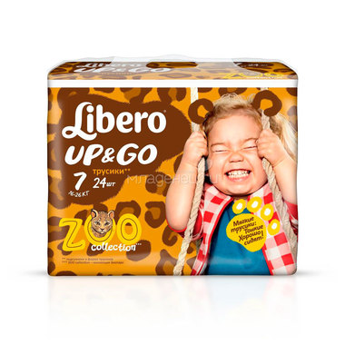 Трусики Libero Up&Go Zoo Collection Size 7 (16-26кг) 24 шт 0