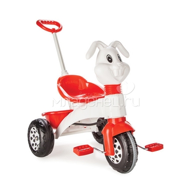 Велосипед трехколесный Pilsan "Bunny" с родительской ручкой Бело-красный 0