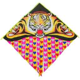 Воздушный змей Котик Тигр с катушкой 100*95 см