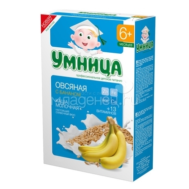 Каша Умница молочная 200 гр Овсяная с бананом (с 6 мес) 0
