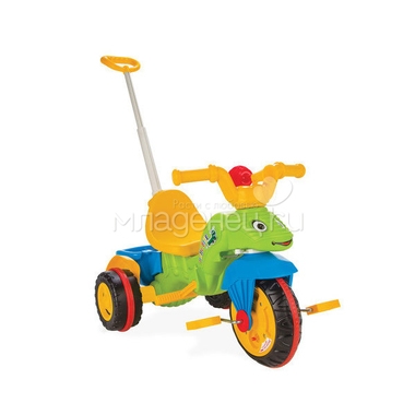Велосипед трехколесный Pilsan "Tirtil" с родительской ручкой Зелено-желто-синий 0