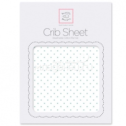 Простынь SwaddleDesigns Fitted Crib Sheet Sea Crystal Dot