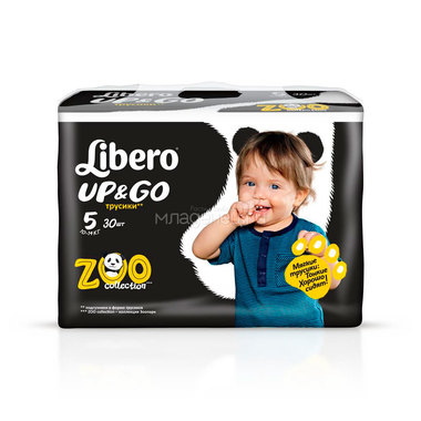 Трусики Libero Up&Go Zoo Collection Size 5 (10-14кг) 30 шт 0