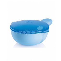 Тарелка MAM С крышкой (с 6 мес) голубая