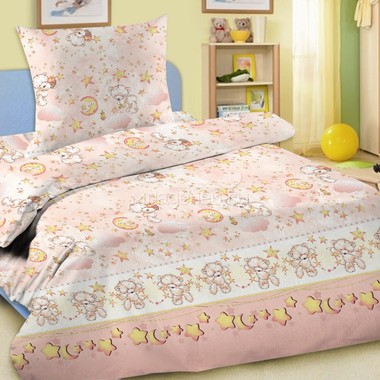 Комплект постельного белья детский Letto в кроватку BG-16 Розовый 0
