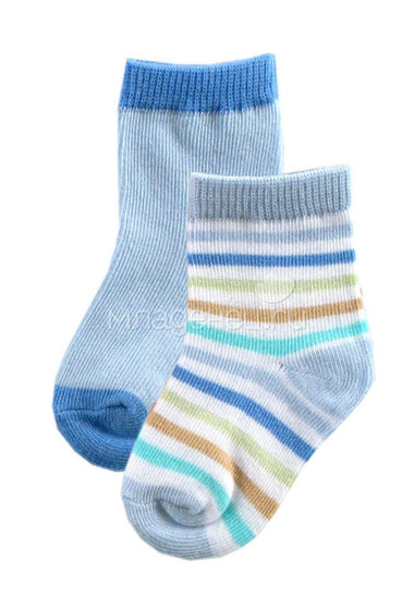 Носочки Luvable Friends для мальчика, 2 пары, цвет голубой  0