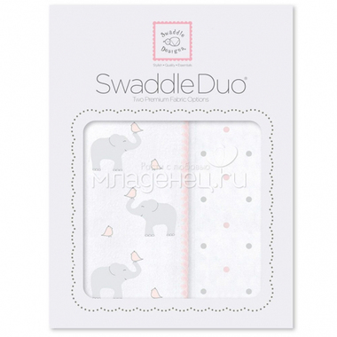 Набор пеленок SwaddleDesigns Swaddle Duo PP Elephant/Chickies 0
