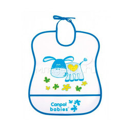 Нагрудник Canpol Babies с полимерным покрытием синий (с 6 мес)
