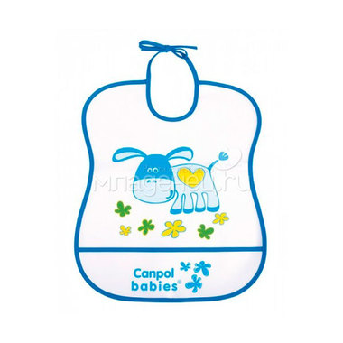 Нагрудник Canpol Babies с полимерным покрытием синий (с 6 мес) 0