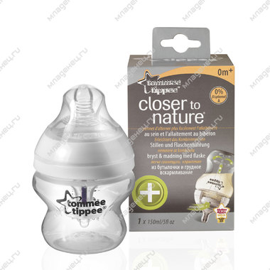 Бутылочки Tommee tippee Closer to nature 150 мл Анти-коликовая с индикатором температуры питания (с 0 мес) 0