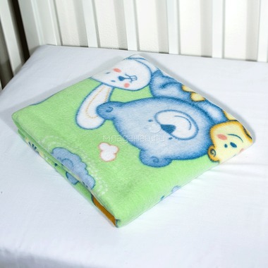 Одеяло Baby Nice байковое 100% хлопок 100х118 Мишка на лужайке (голубой, розовый, бежевый) 7