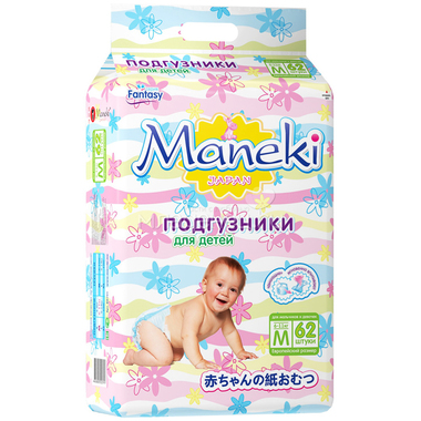 Подгузники Maneki Fantasy 6-11 кг (62 шт) Размер M 1